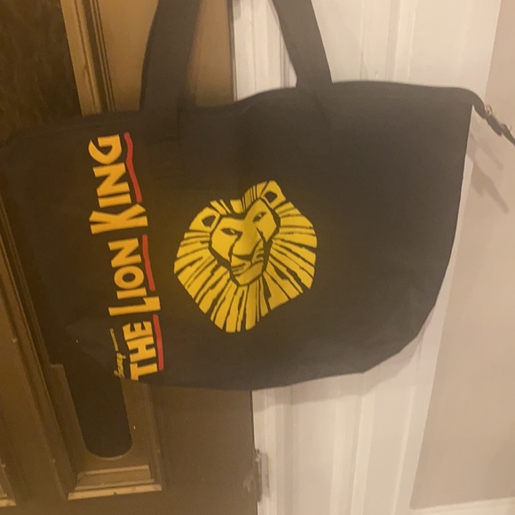 The lion king black gold and red canvas zipper closure tote bag 19/15in - Picture 6 of 7